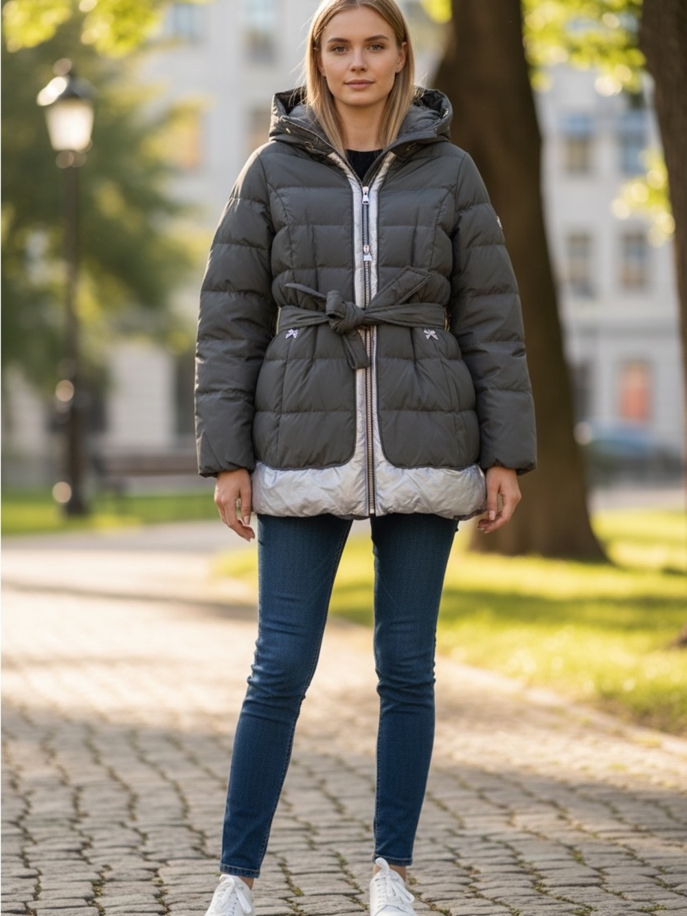 Betsey Johnson Black Quilted Jacket with Pink Lining